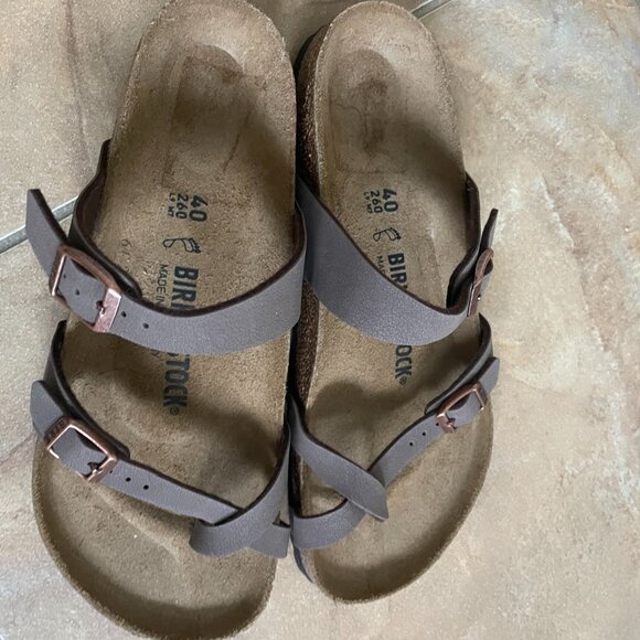 Birkenstock Women Birkenstock Mayari Unisex Size EU 40 US 9  Mocha Birko-Flor Slide Sandals